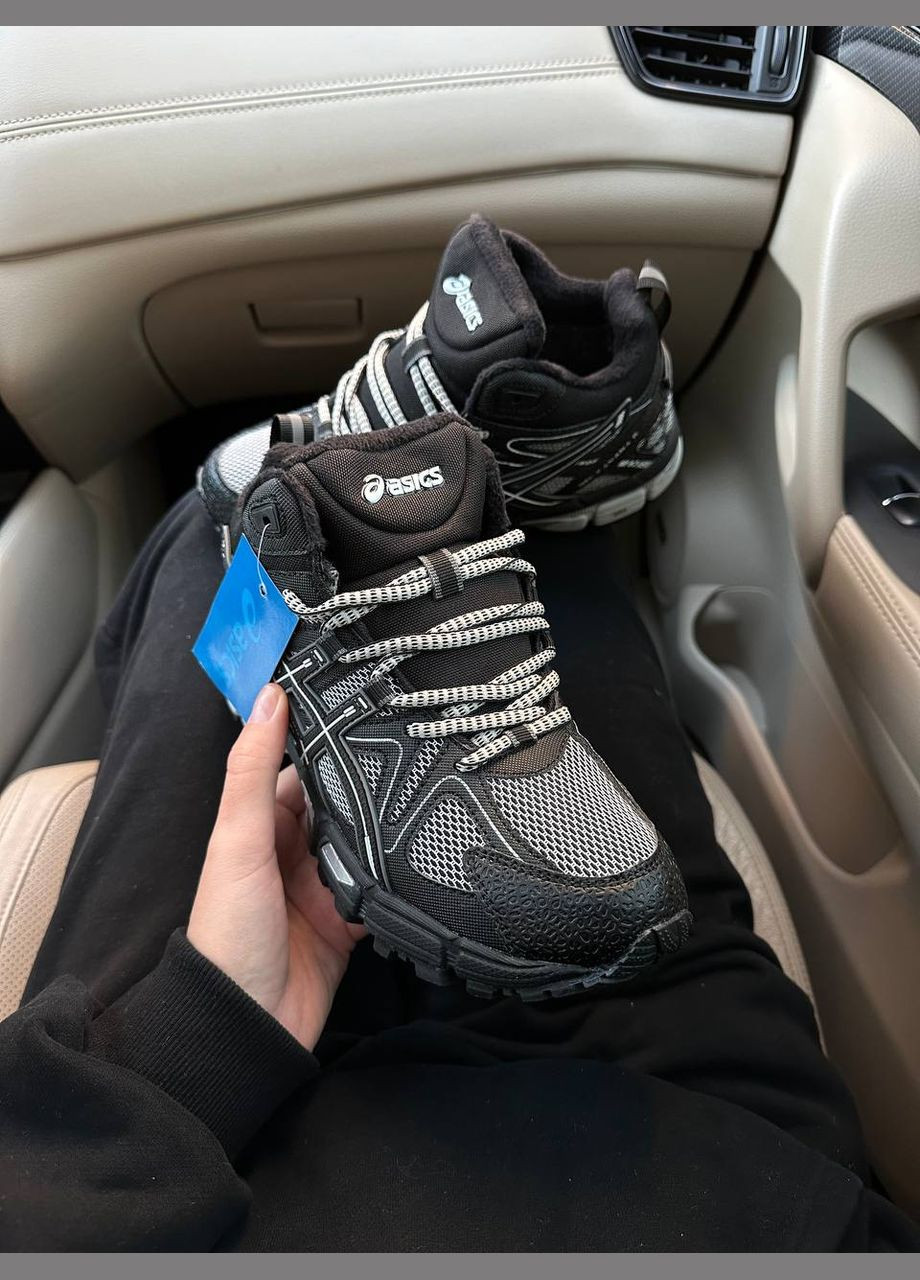 Серые зимние кроссовки зимние мужские и женские asics gel-kahana 8 winter fur gray | асикс гель-кахана 8 серые внутри мех No Brand