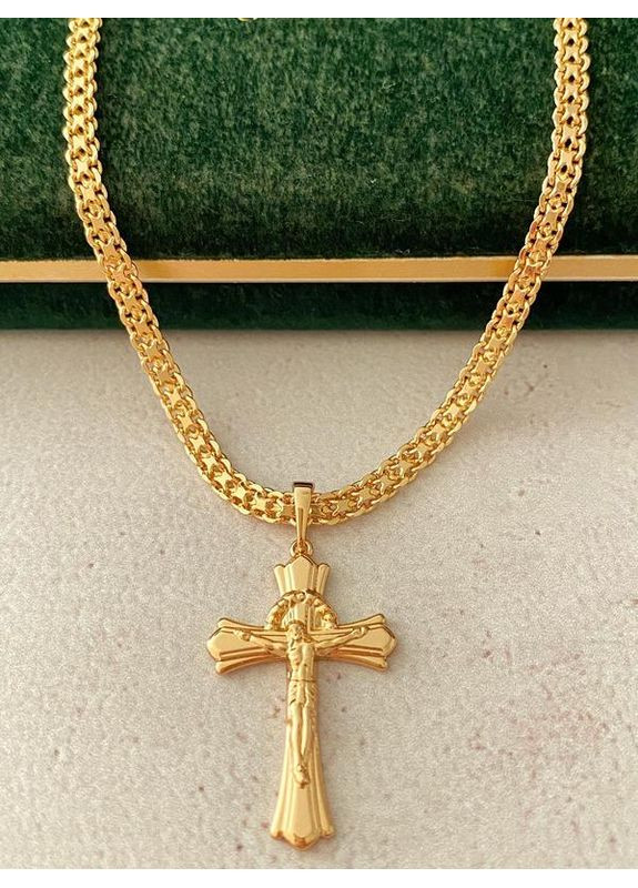 Позолочений Ланцюжок 55см, 60см + Хрестик. Позолота No Brand (361222483)