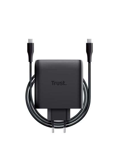 Зарядний пристрій (25527_TRUST) Trust 2xUSB-C 100W GaN PD/PPS black (370020380)