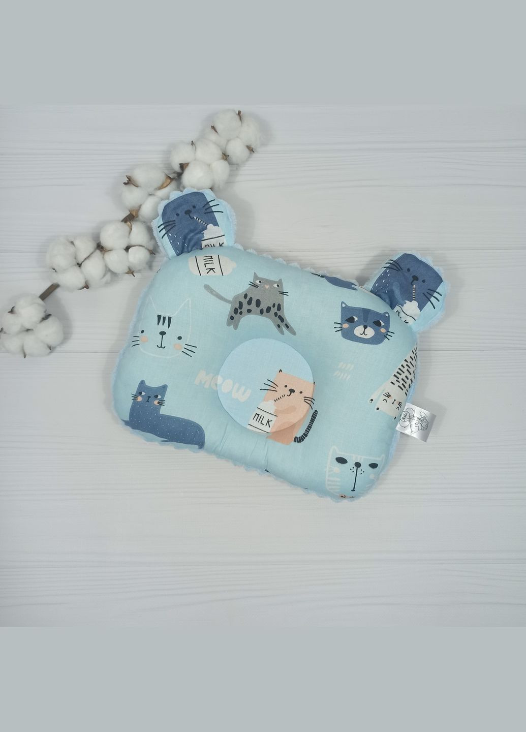 Подушка детская ортопедическая a.l.babybox Котики 24х32 Голубой No Brand (315488416)