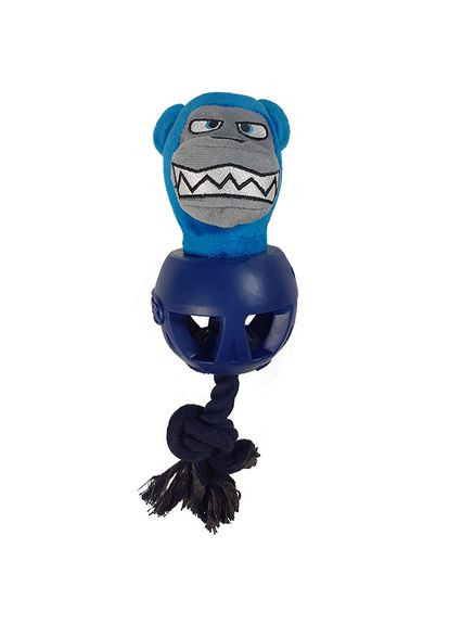 Іграшка з пискавкою для собак Cageball Ball&Bear 20 см Синій (4897109600684) Joyser (279569202)