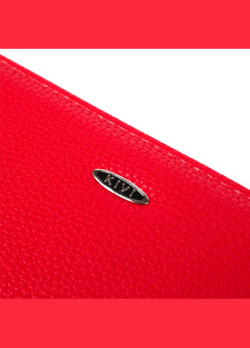 Жіночий гаманець на одну блискавку з екошкіри флотар із монетницею 19015 Червоний KIVI (306882007)