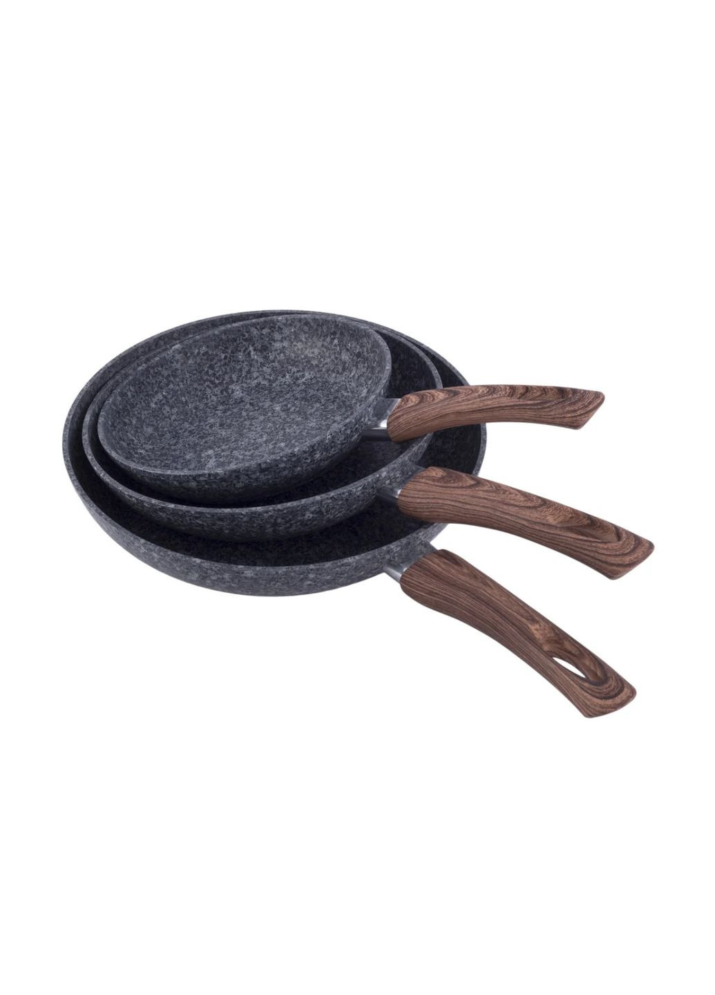 Набір сковорідок Grey Marble KM-4169 3 предмета Kamille (364502044)