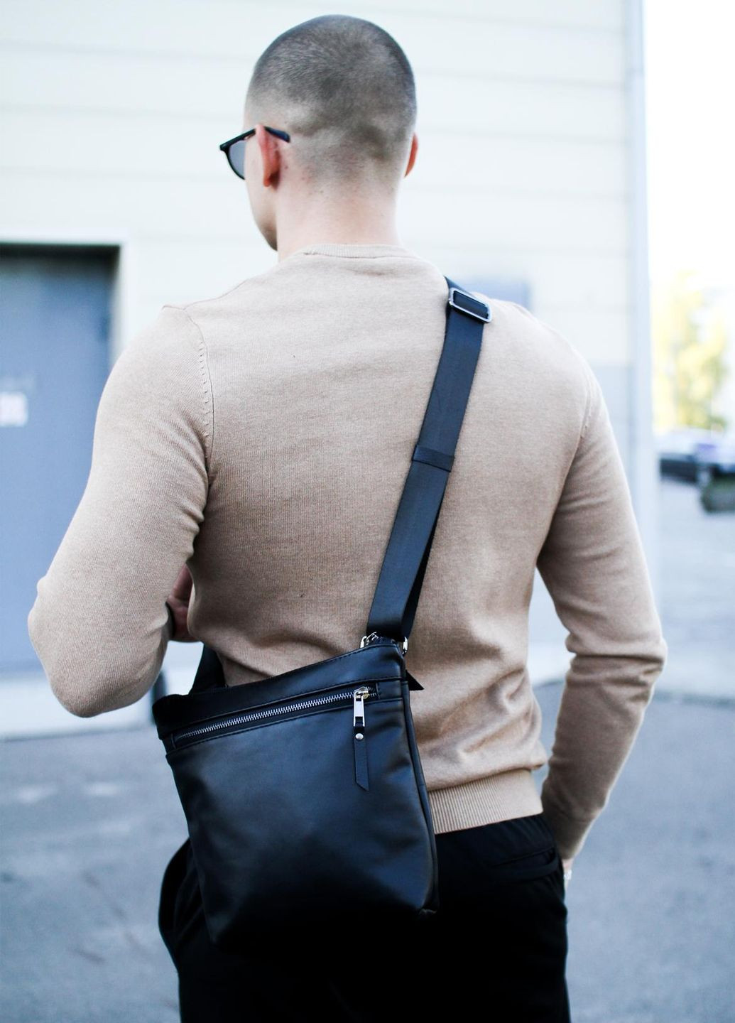 Кожаная сумка-мессенджер через плечо Vishnya (317574231)