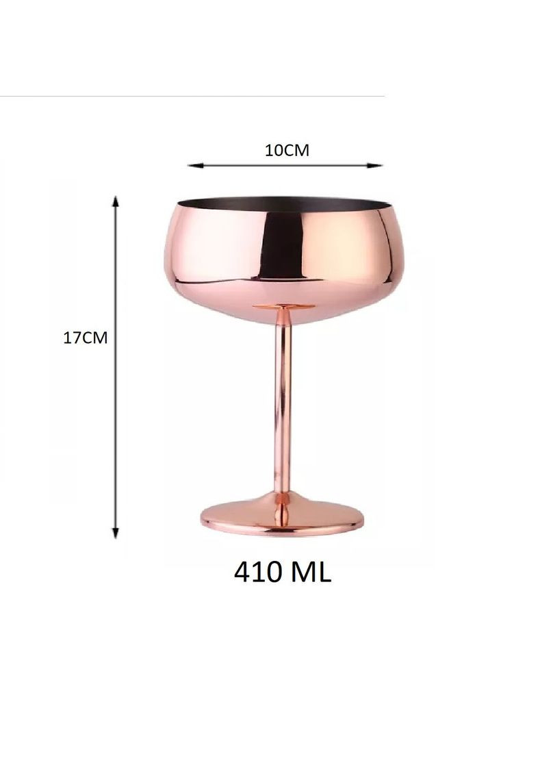 Набір келихів купе для коктейлей 410 мл рожеве золото трубочки кубики для охолодження з нержавіючої сталі на 2 особи REMY-DECOR (266138068)