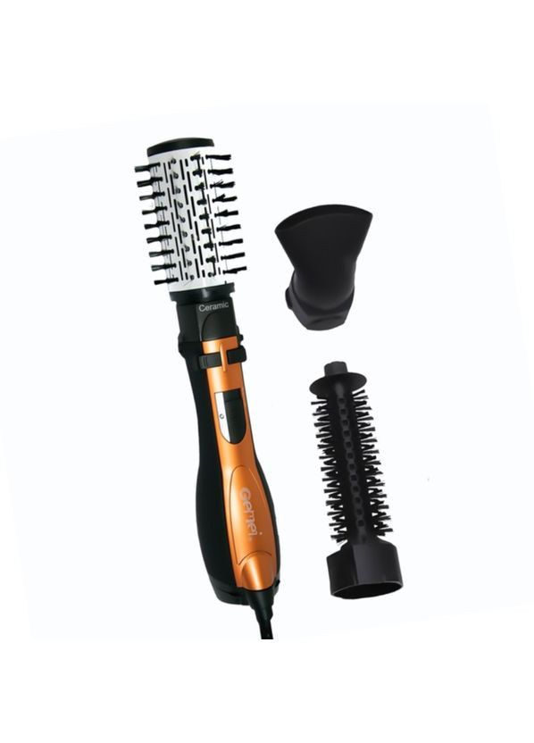 Фен-щетка стайлер расчёска браш для волос с 3 насадками GM-4828 стайлер 3 в 1 для укладки волос 1000 Вт с ионизацией Geemy (331325689)