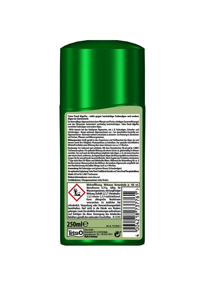 Средство Pond AlgoFin для борьбы с нитевидными водорослями в пруду, 250 мл на 5000 л Tetra (355256336)