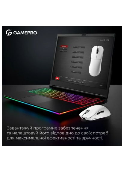 Мишка (GM035W) GAMEPRO Asgard Odin 8K Wireless/USB White (366646490)