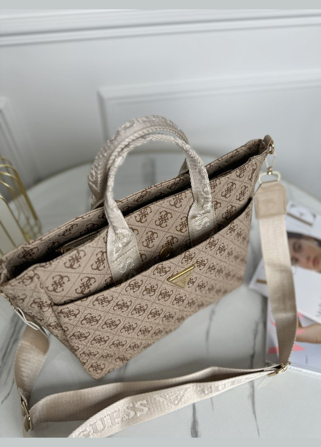 Гесс Medium сумка шопер (бежевый цвет) No Brand (322375661)