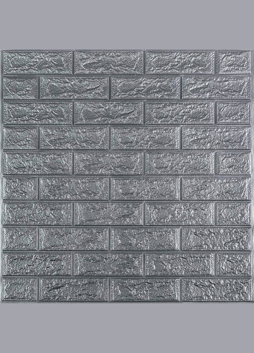 Самоклеюча 3D панель SW-00001445 Під срібну цеглу в рулоні 3080x700x3мм Sticker Wall (298284094)