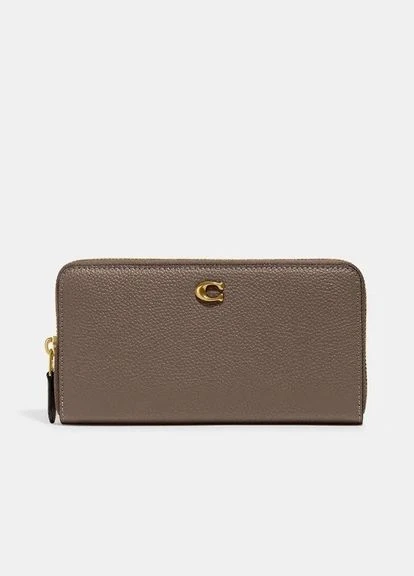 Кошелек женский кожаный Accordion Zip Wallet Beige Coach (312248877)