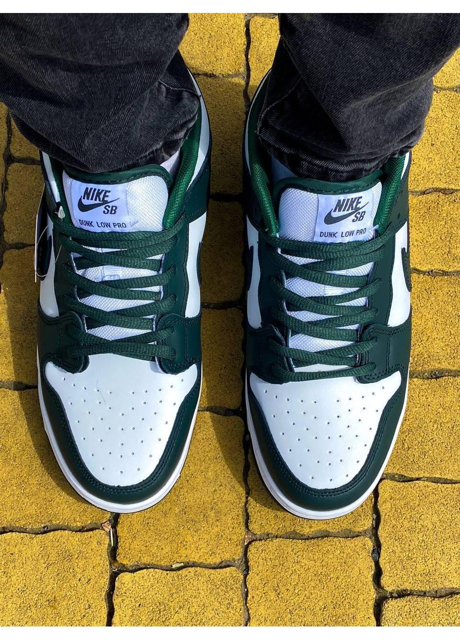 КРОСІВКИ ЖІНОЧІ NIKE SB DUNK LOW DARK GREEN WHITE НАЙК СБ ДАНК No Brand сірі демісезони (367170903)