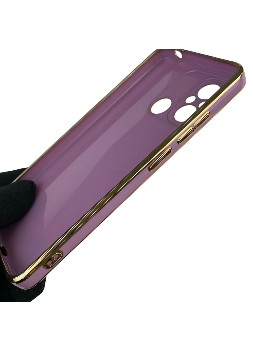 Чохол для Redmi 12C глянцевий із захистом камери із золотою окантовкою на сяомі редмі 12с чорничний gs1 Xiaomi (366232355)