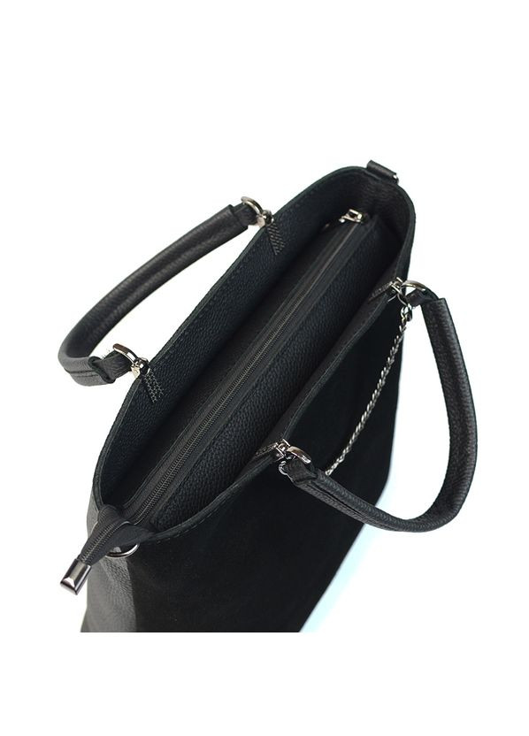 Замшева шкіряна жіноча класична сумка тоут з ручками та довгим ремінцем через плече Serebro (315332554)