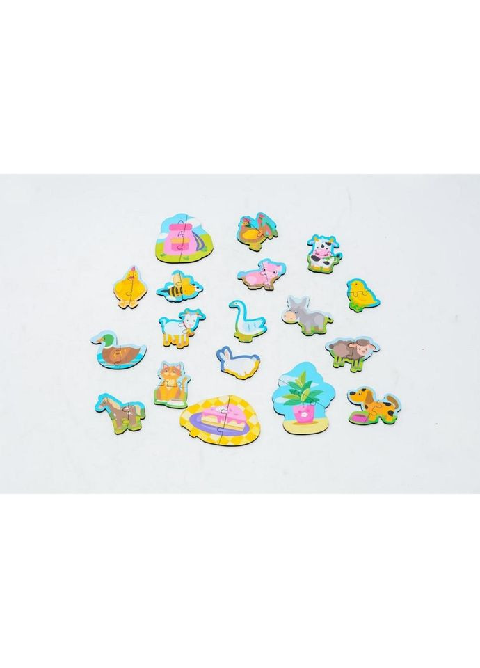 Дерев'яний магнітний пазл "Тваринки" Puz-22930, 35 елементів No Brand (330602484)