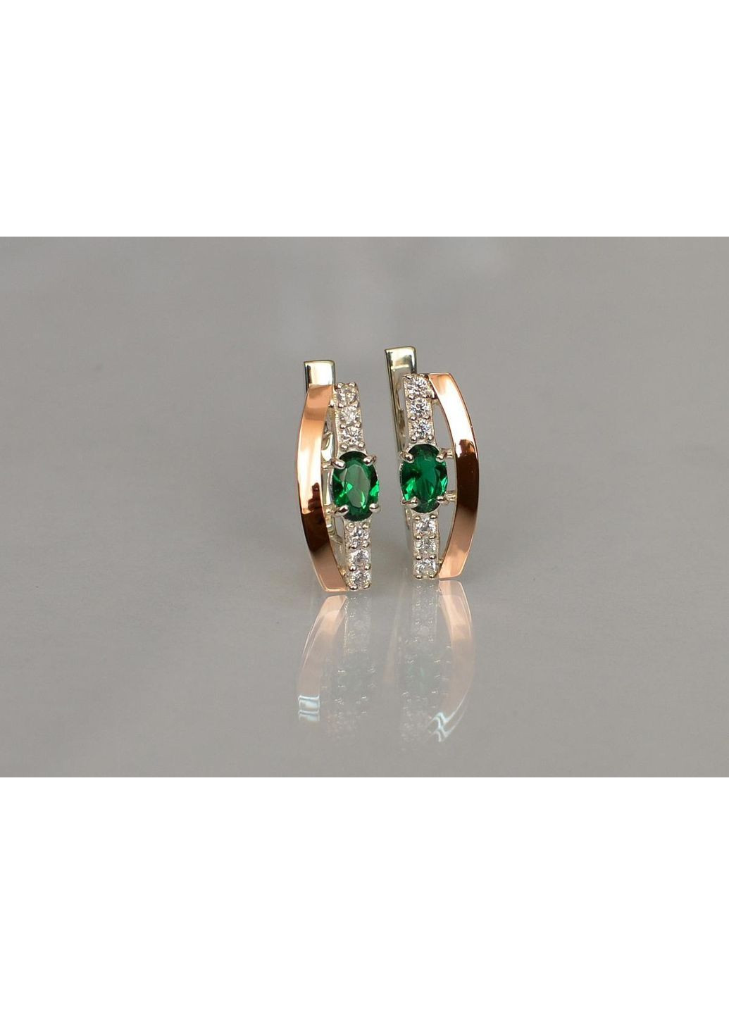 Серебряные серьги с золотыми накладками Silver Style (366813732)