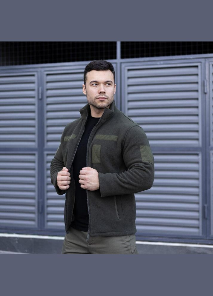 Тактическая мужская флисовая кофта олива No Brand (346085202)