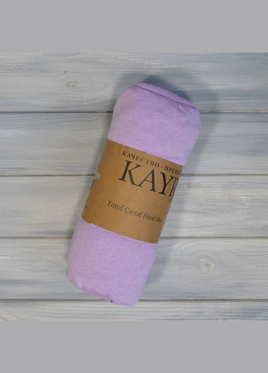 Простирадло 90х200+25см трикотаж на резинці Бузкове Kayra (318387469)