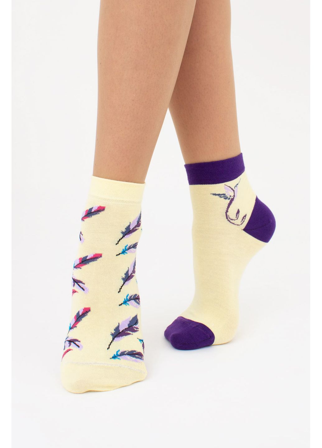 Жовті набір жіночих шкарпеток 2 пари Giulia абстрактні (351853897)