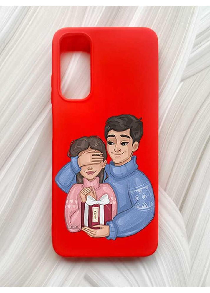 Матовий червоний чохол на Samsung Galaxy A05s (A057) Подарунок Щастя (принт 179) Creative (362964711)