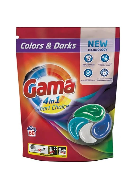 Капсули для прання Color & Darks 4 в 1 для кольорової та темної білизни 60 шт. (8435495831310/8435495836759) Gama (398382027)