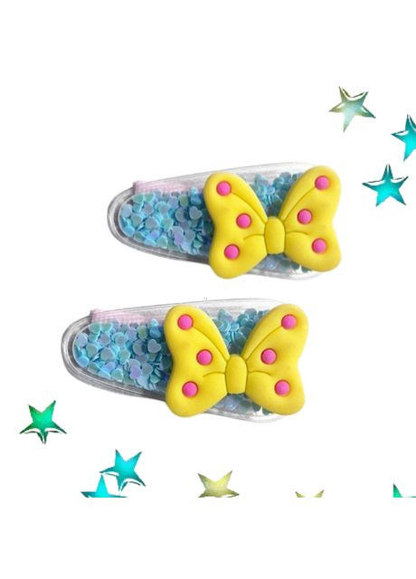 Набір 2 шт Заколка для волосся качечка Бантики 5.5 см Princess (368772341)