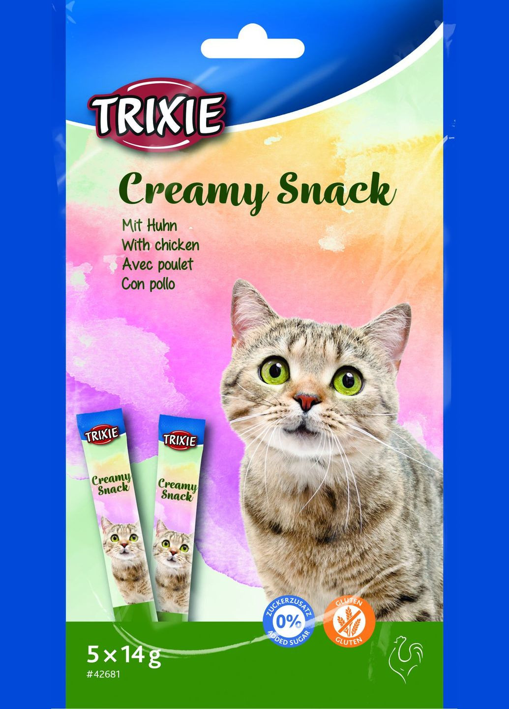 Ласощі Creamy Snacks для котів з куркою 5 шт х 14 г Trixie (299722809)