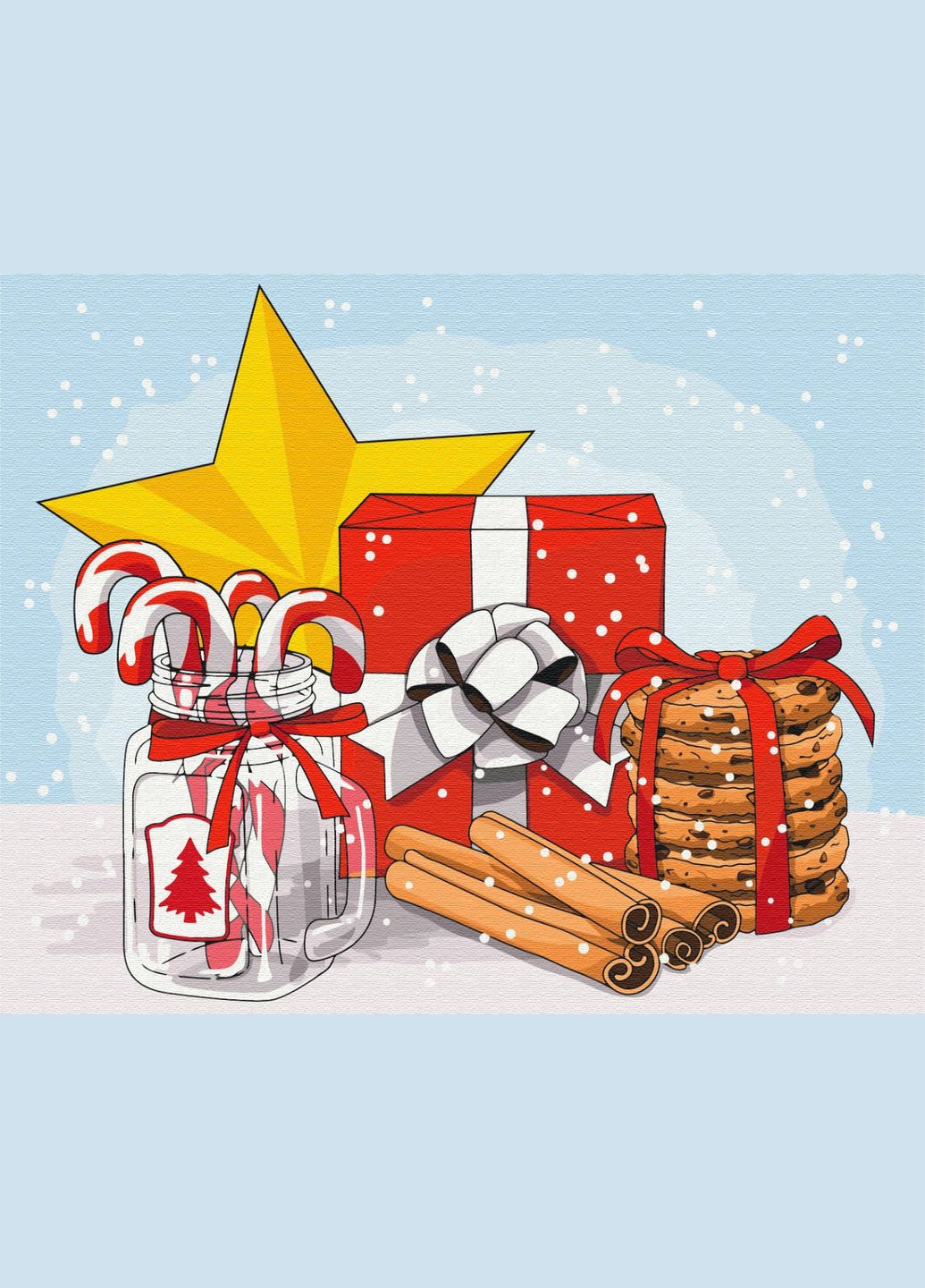 Картина за номерами Святковий набір Картини за номерами 40x50 Зима Новорічна тематика на полотні BS52743 Brushme (308988709)