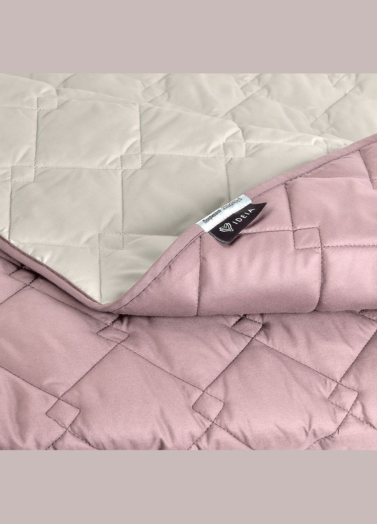 Покрывало Стиль Cube двустороннее пудра/светло-серый 210*240 IDEIA (288045283)