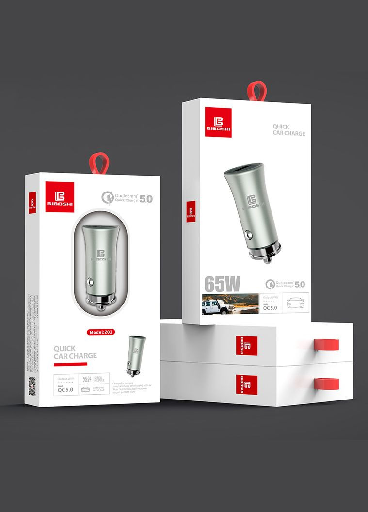 Автомобильное зарядное устройство для Z02 1 USB QC5.0 silver Biboshi (322818961)