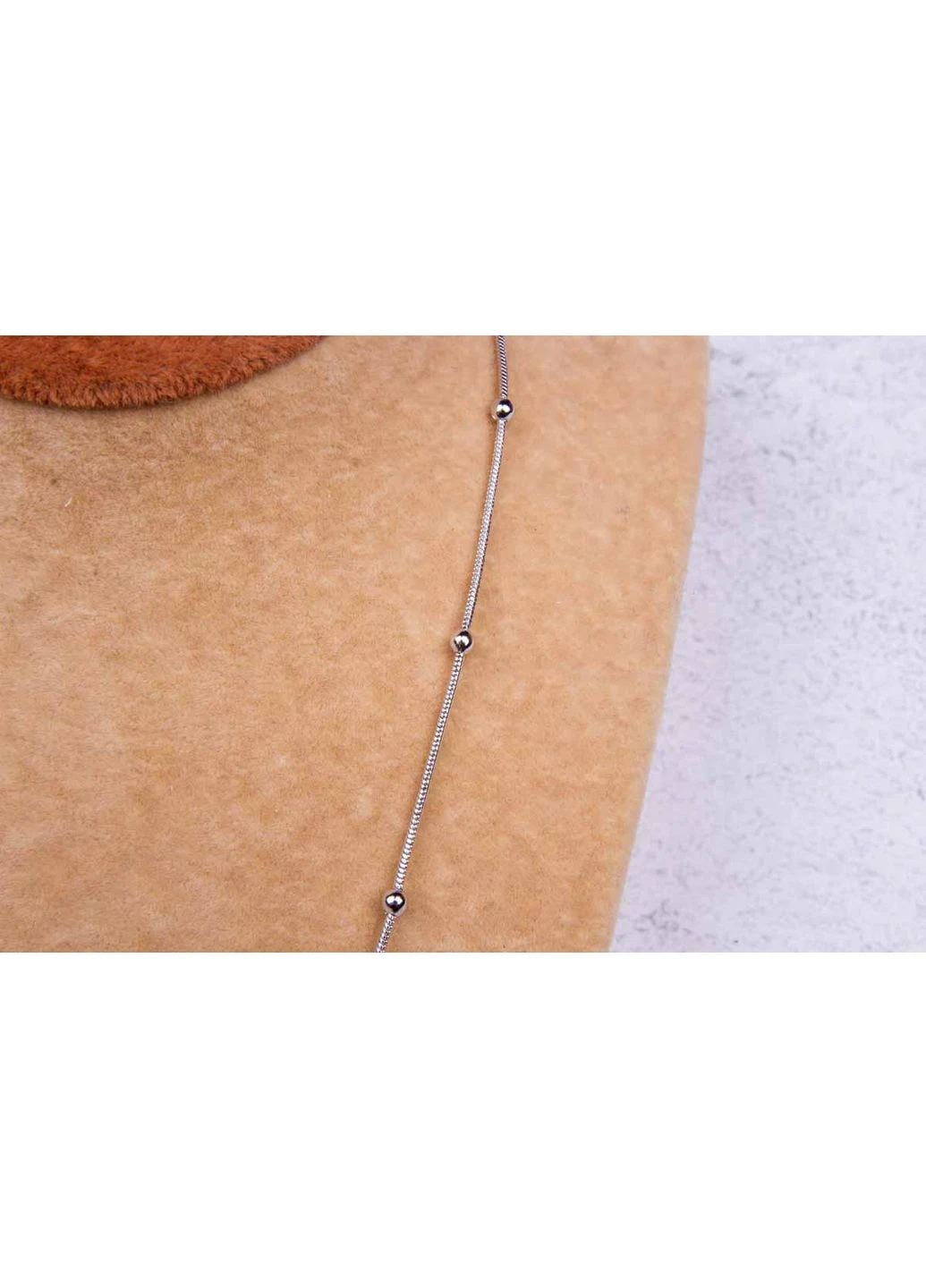Цепочка женская, ювелирный шнур с шариками, родий, длина 50 см Xuping Jewelry шорты (393951669)