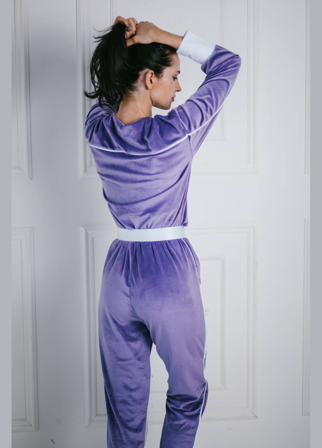 Комбінезон велюровий фіолетовий L JUGO fashion tayt комбінезон-брюки однотонний фіолетовий домашній