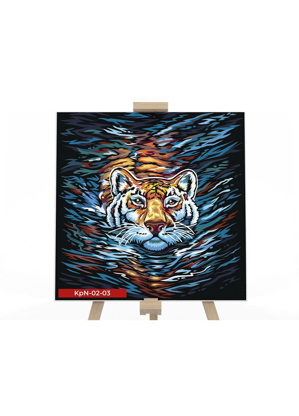 Картина для малювання за номерами Тигр у воді 40х40см (KpNe-02-03) Danko Toys (365543943)