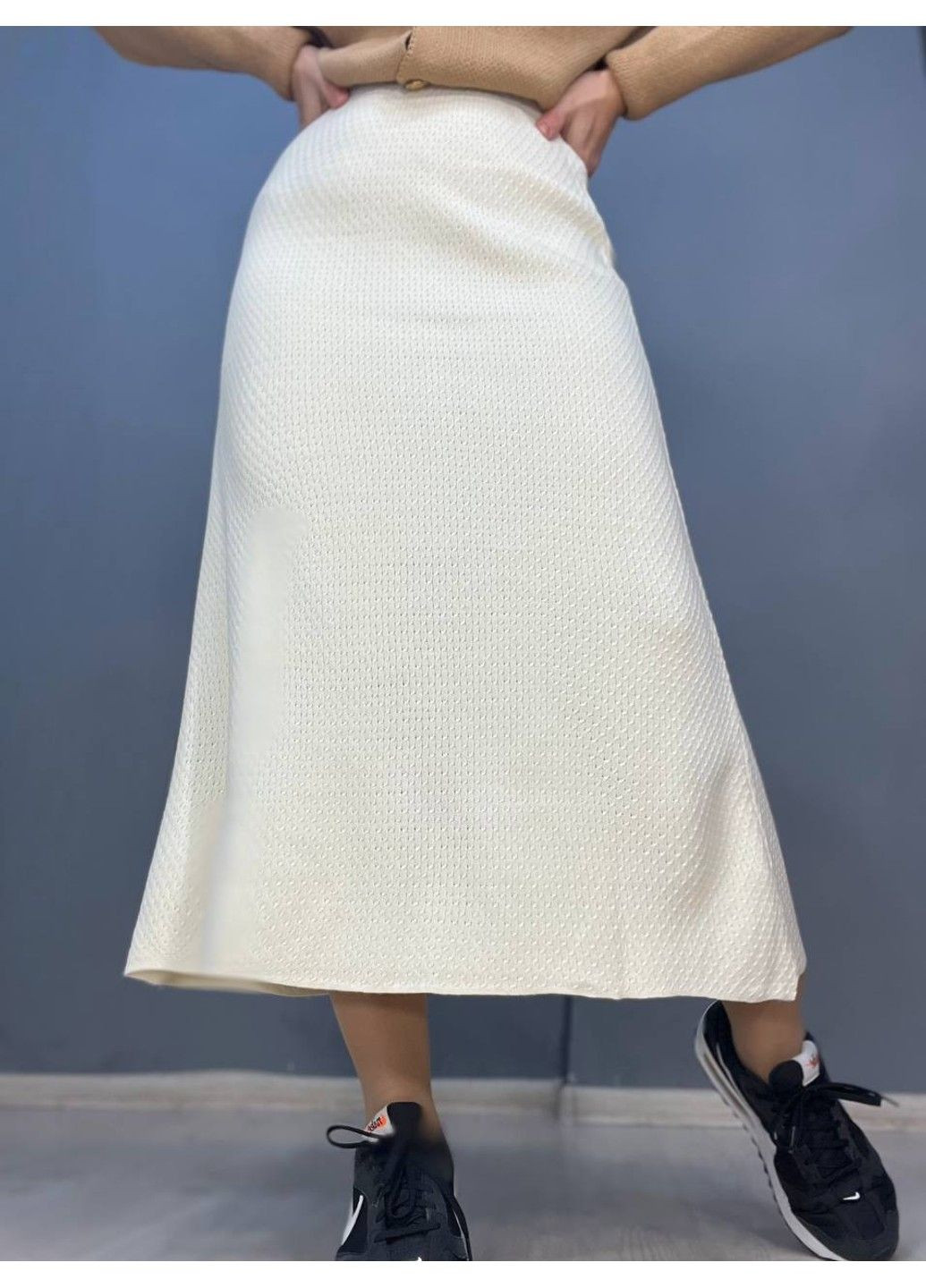 Молочная юбка женская 2024402 трапеция косичка длинная one size My Fashion