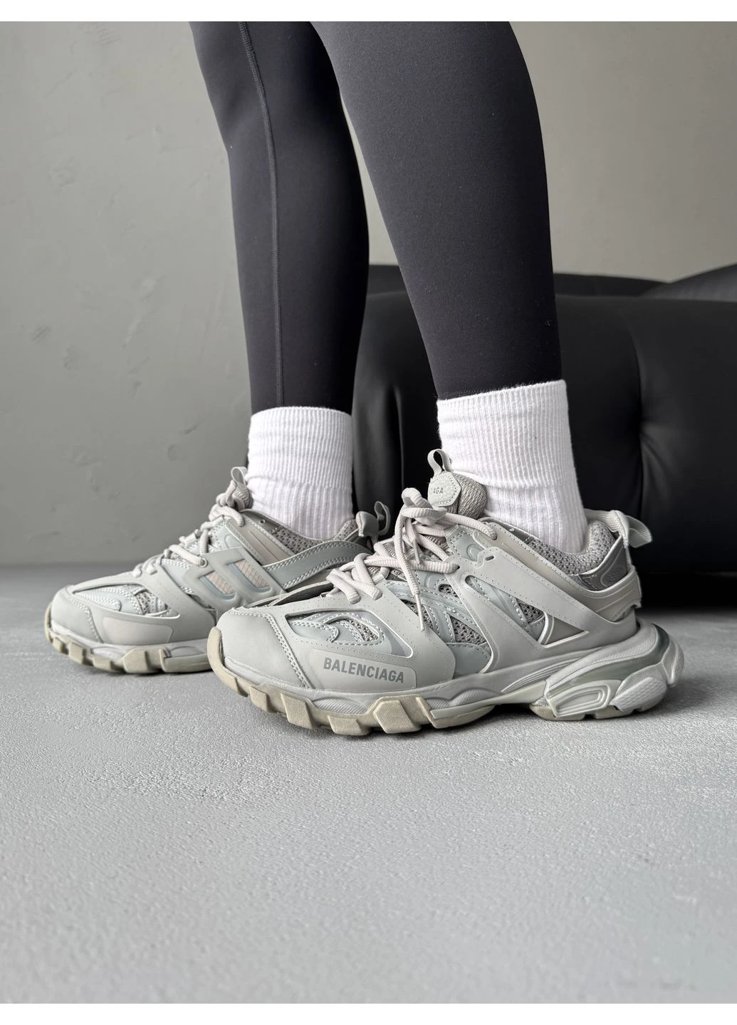 Сірі кросівки чоловічі balenciaga track grey баленсіага трек сірі демісезон No Brand