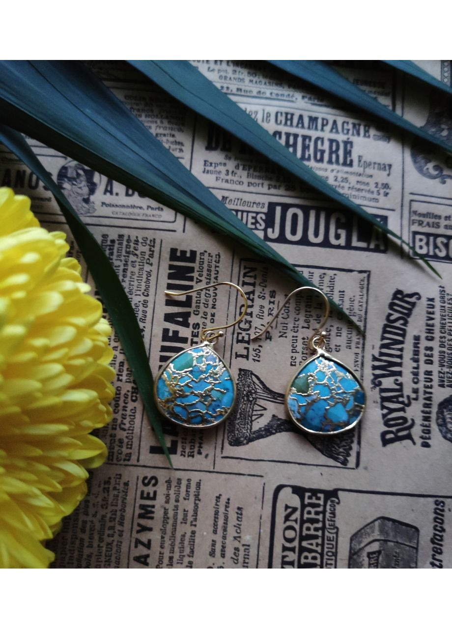 Серьги с натуральной бирюзой. P&S (370792326)