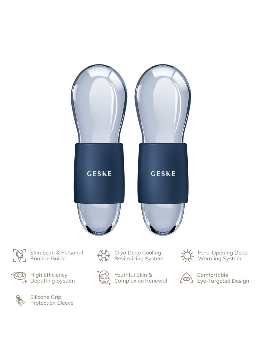 Подвійний масажер для очей Cool&Warm Duo Eye Massager 7в1 midnight GESKE (341526093)