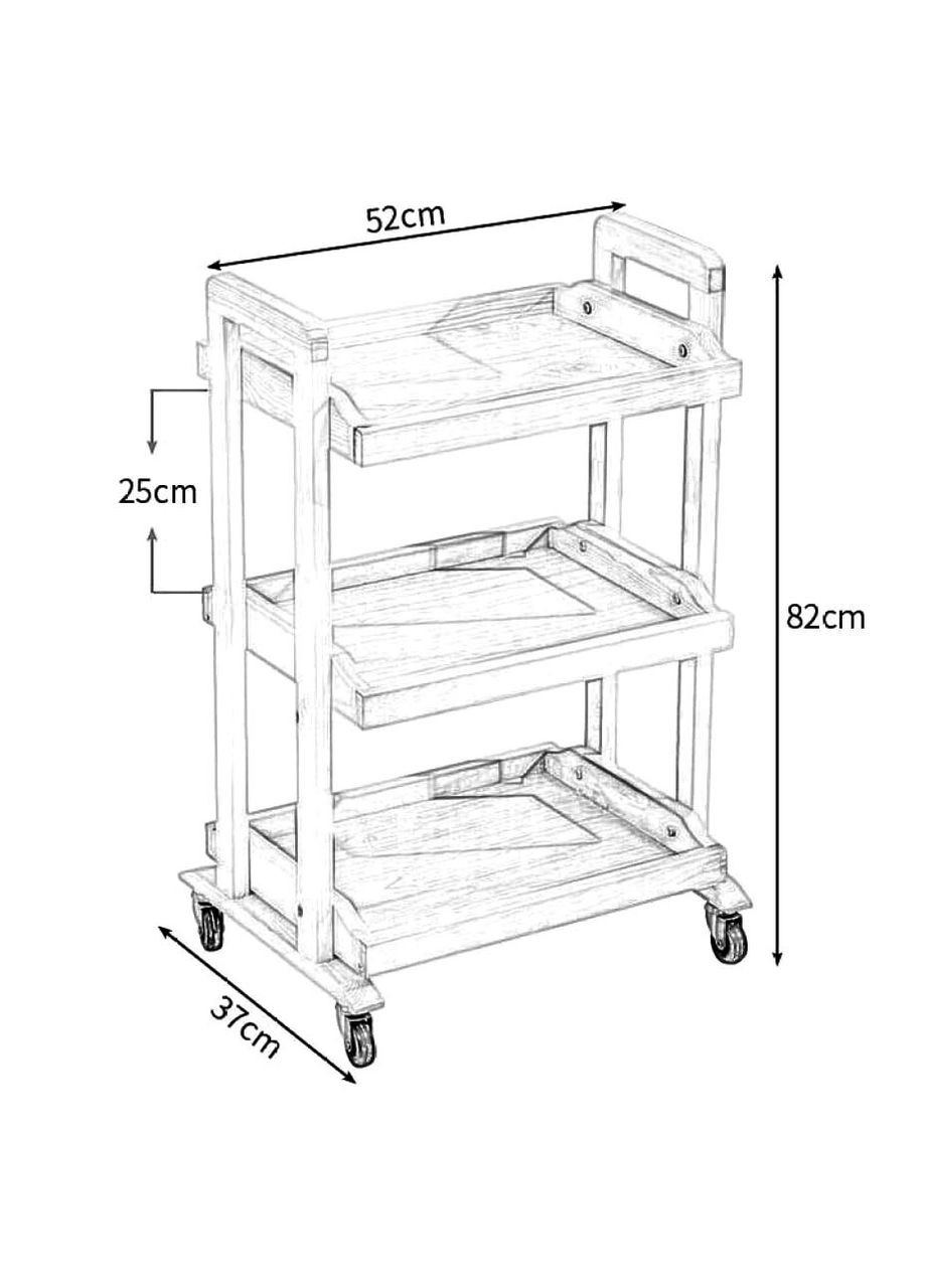 Етажерка з дерева для ванної на коліщатах Дамаус палісандр (АБТ-002202) No Brand (328210199)