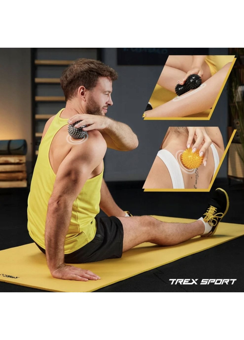 Набір масажних м'ячів TX-003MSB 3в1 для йоги та фітнесу PVC TREX Sport (361952285)