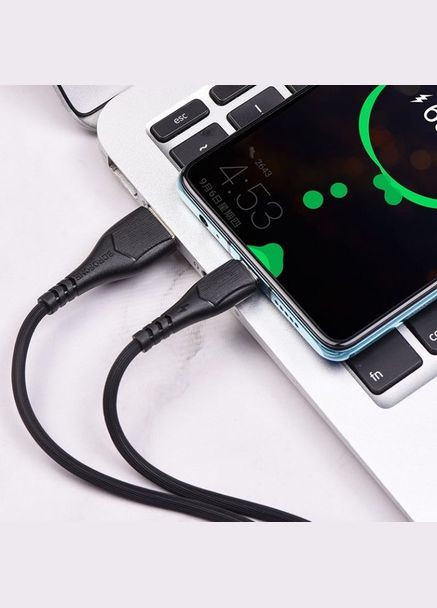 Кабель USB BX37 Wieldy Type-C 3A провід для зарядки смартфона/телефону 1M Чорний Borofone (336380166)