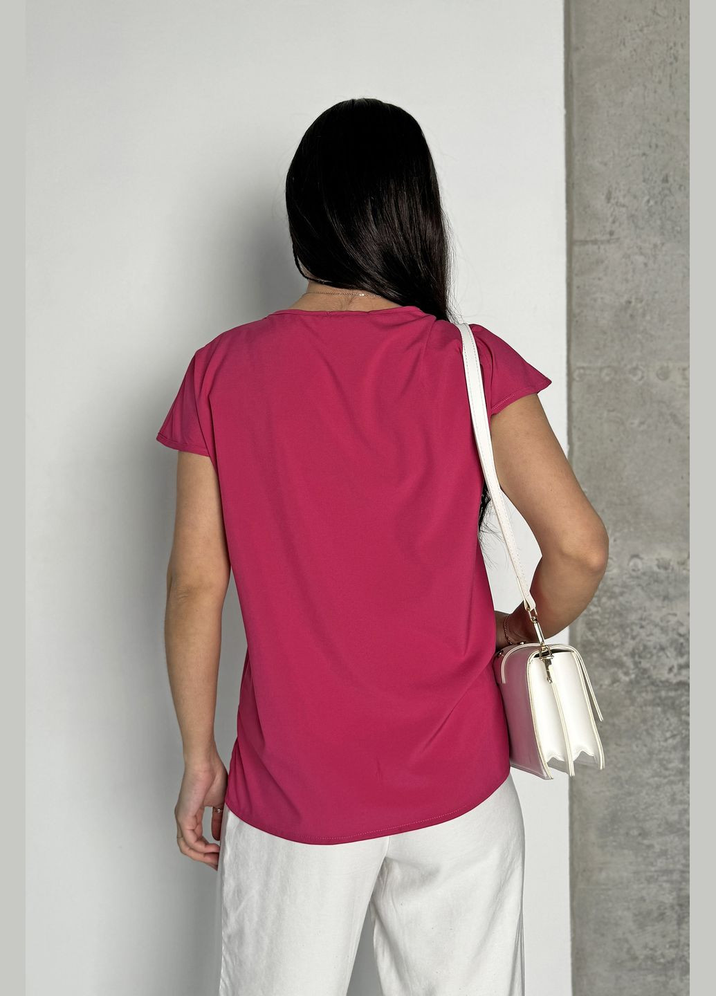 Малинова літня класична тастильна повсякденна блуза INNOE Блуза