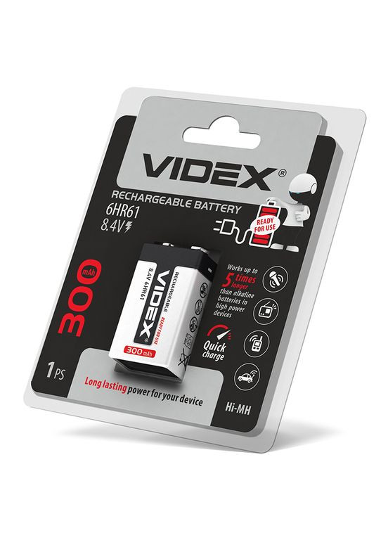 Аккумуляторы 6HR61 300mAh 8.4 V blister ready for usе (24477) Videx (282312724)