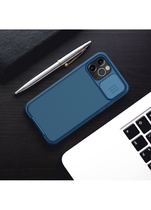 Карбонова накладка CamShield Pro для Apple iPhone 13 Pro Max (6.7") Blue Nillkin (366832995)