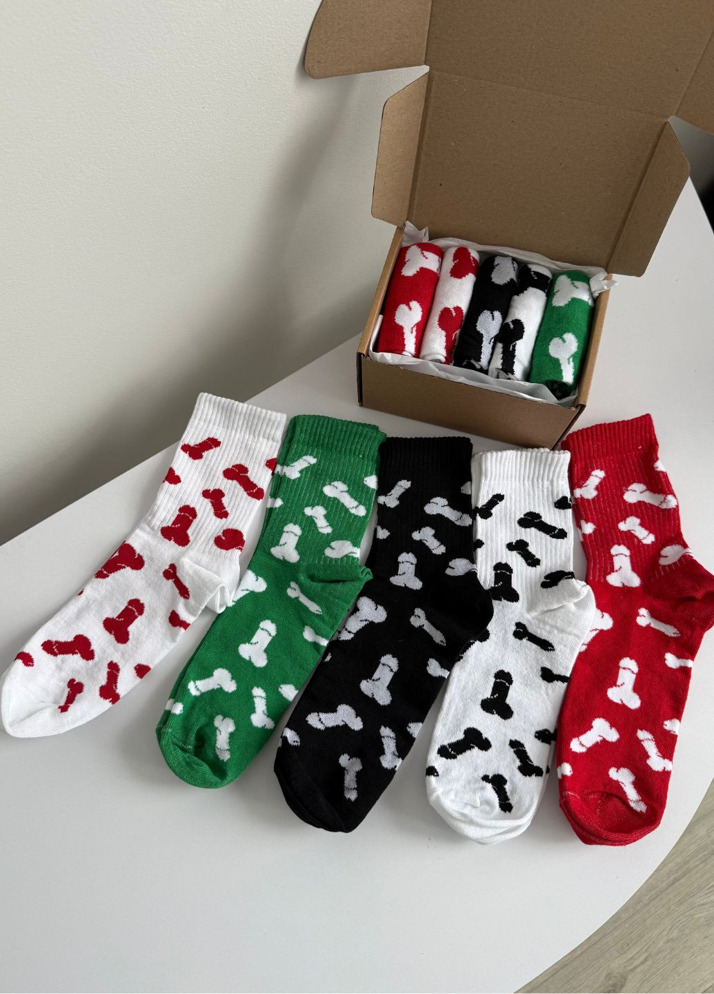 Комбіновані набір з 5 бавовняних шкарпеток чоловічих колекції «перці» VIDCHUY написи (372053217)