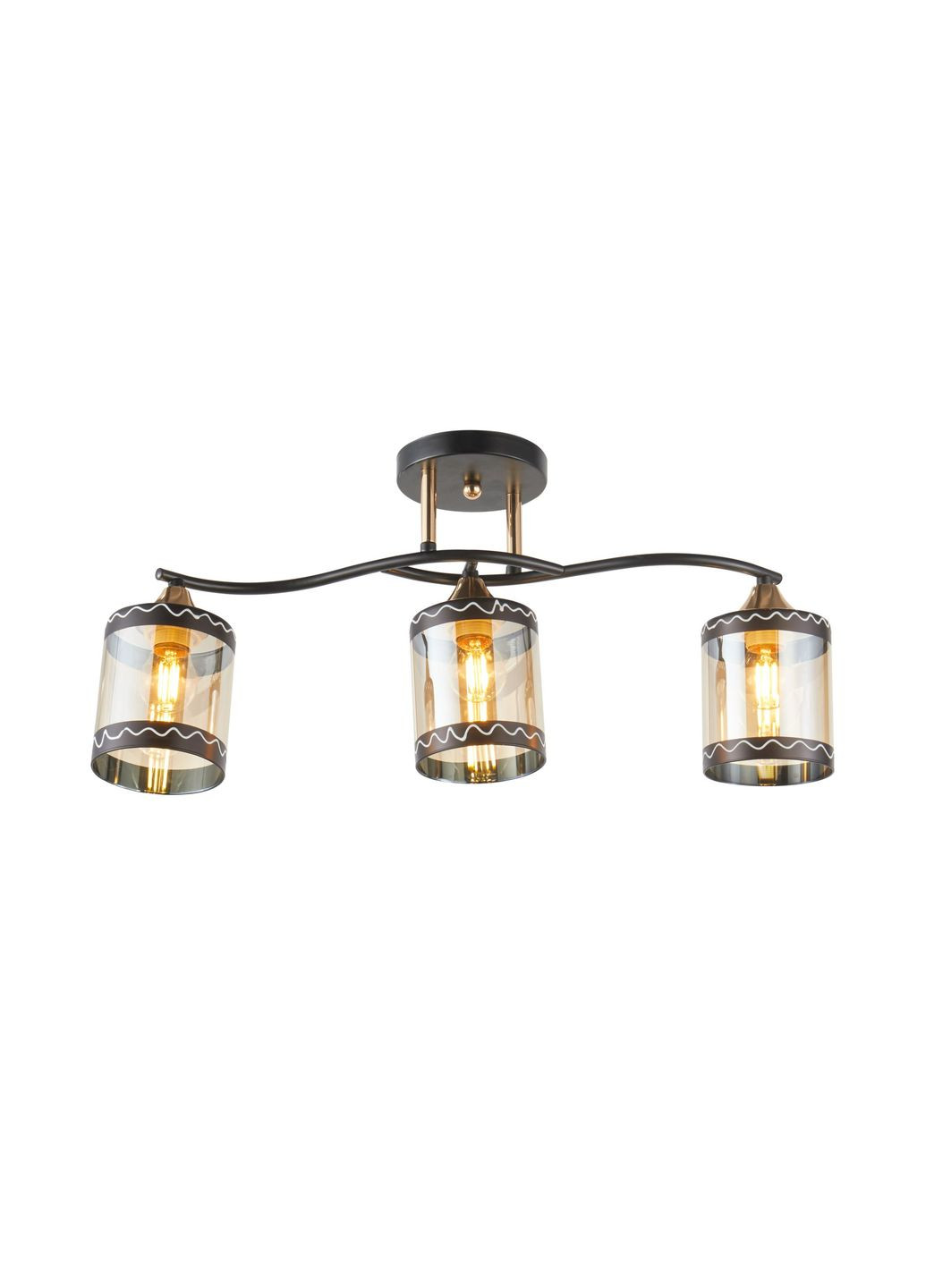 Люстра потолочная на 3 плафона IS 6380-3 (Черный+Золото) Valeso (353746673)