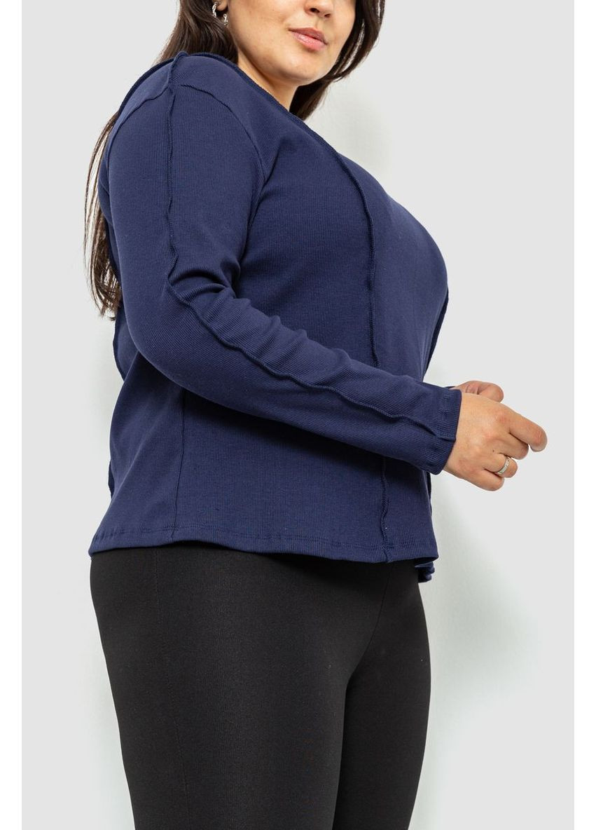 Синий лонгслив женский в рубчик,, 102r325-1 Ager (311951466)