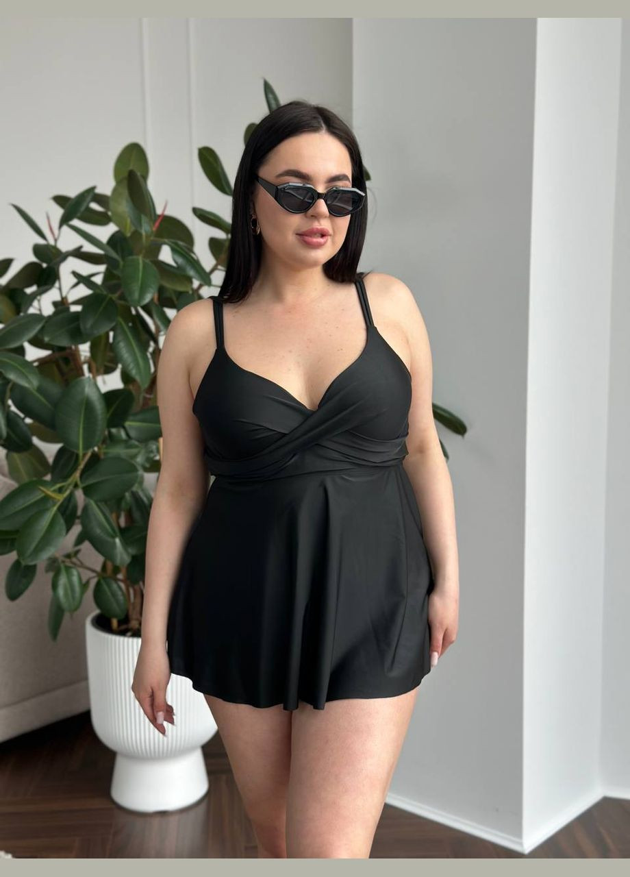 Чорний літній купальник жіночий роздільний танкіні plus size танкіні, роздільний No Brand