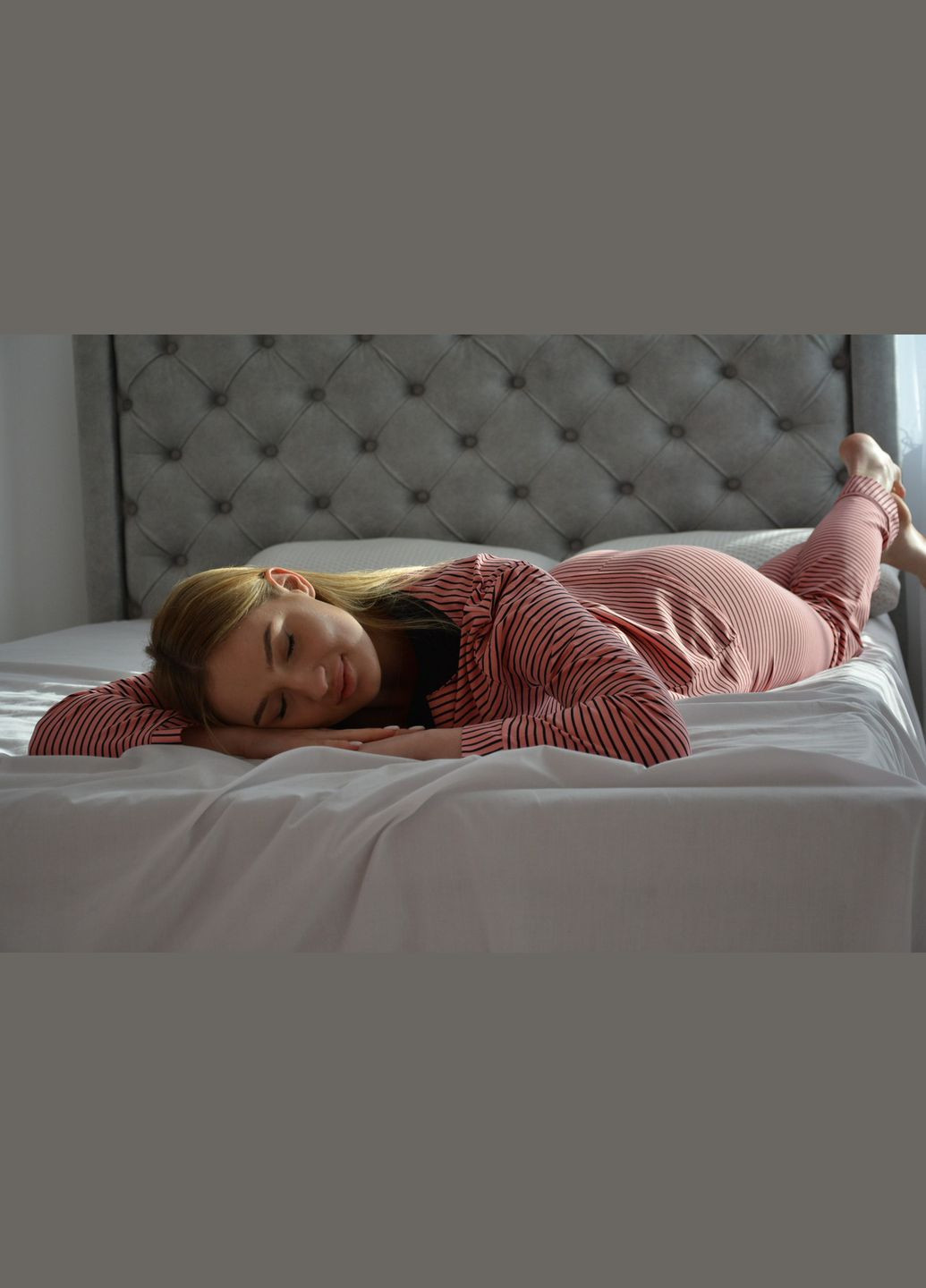 Пудрова всесезон жіноча піжама на гудзиках вільного крою штани + сорочка на довгий рукав family look пудра кофта + брюки Sexen