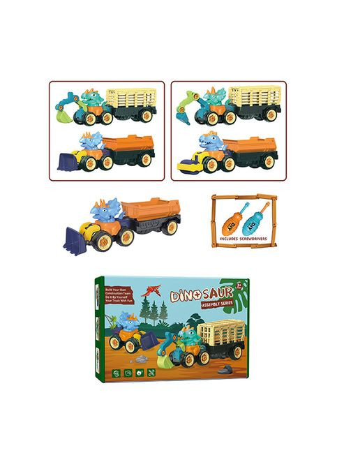 Конструктор на шурупах, будтехніка+динозавр, причіп, набір 2шт 341 Metr+ (315798103)