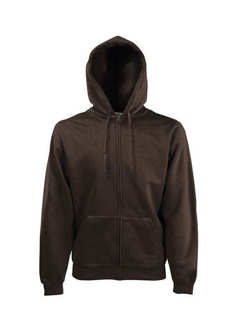 Толстовка мужская Premium hooded sweat jacket Шоколадный (0620340CQS) Fruit of the Loom (315938447)